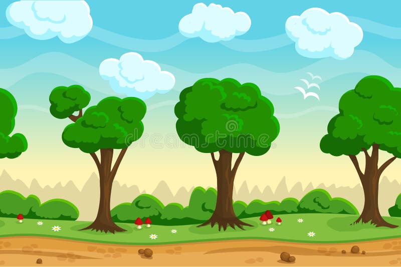 Fundo Do Jogo Da Floresta Para A Aplicação Do Jogo 2d. Royalty Free SVG,  Cliparts, Vetores, e Ilustrações Stock. Image 55944635