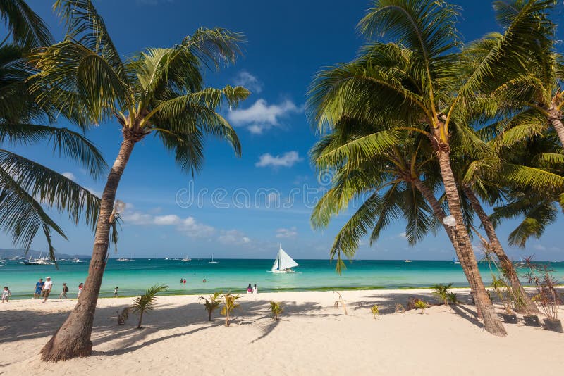 Paisagem tropical da ilha de Boracay, Filipinas foto de stock Paisagem tropical da ilha de Boracay, Filipinas foto de stock