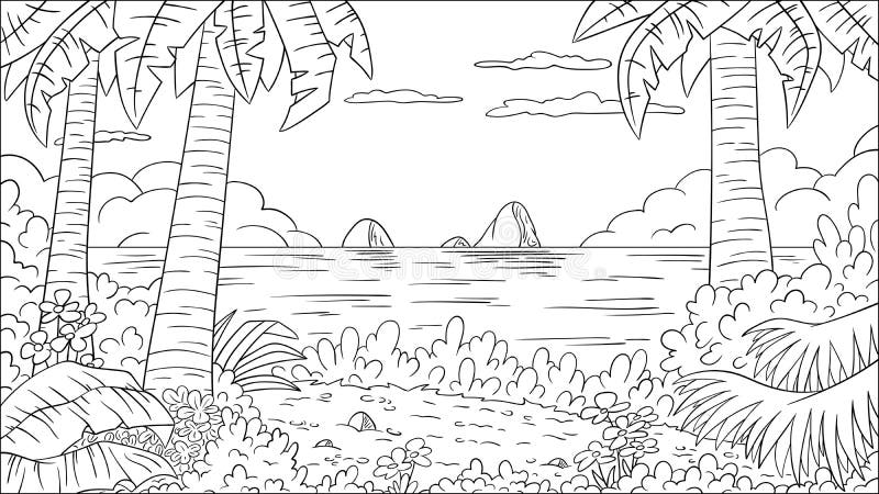 beach landscape coloring pages beach landscape coloring pages