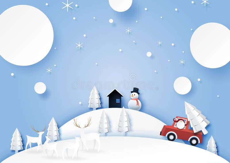 Diseño De La Navidad Con Papá Noel, El Muñeco De Nieve Y Los Ciervos Ilustración del Vector - Ilustración de diseño, navidad: 125967975