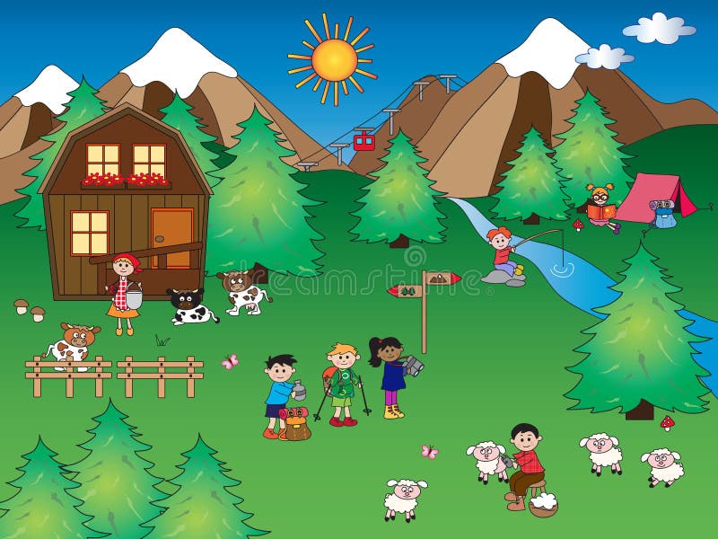 Paisaje de la montaña libre illustration Paisaje de la montaña libre illustration
