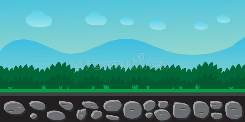 Paisaje de la naturaleza, fondo para los juegos, árboles, montañas libre illustration Paisaje de la naturaleza, fondo para los juegos, árboles, montañas libre illustration