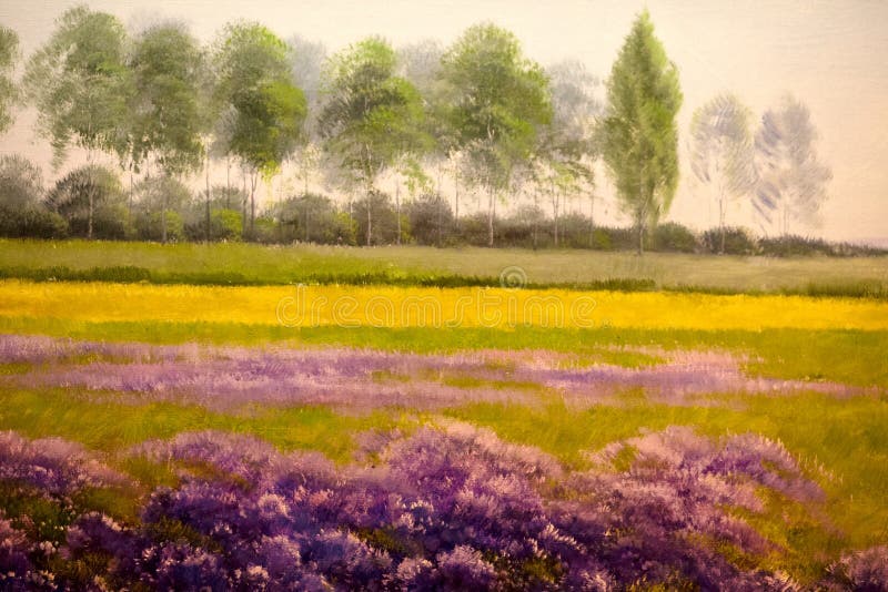 Paisaje de la primavera, pintura al óleo fotografía de archivo libre de regalías Paisaje de la primavera, pintura al óleo fotografía de archivo libre de regalías