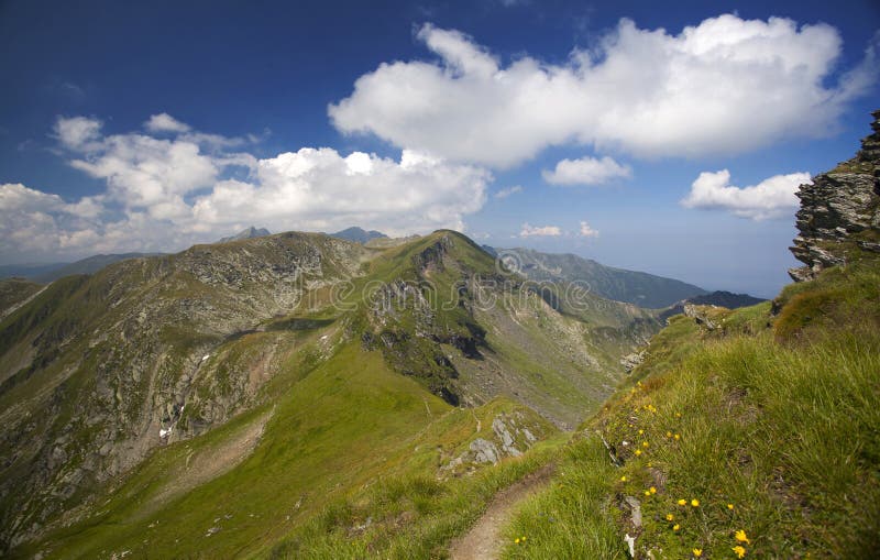 Paisaje de las montañas de Fagaras en Rumania imagen de archivo libre de regalías Paisaje de las montañas de Fagaras en Rumania imagen de archivo libre de regalías