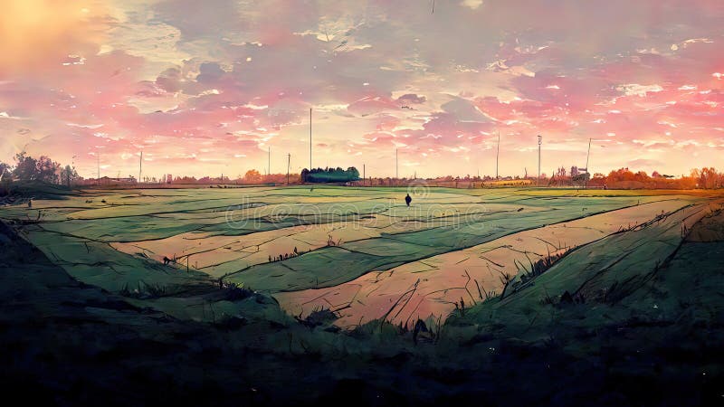 Paisaje De Manga Anime Al Atardecer 4k Moody Lofi Fondo Abstracto. Triste Y Hermosa Obra De Arte Con Nubes Y Campos Rosas. Stock de ilustración - Ilustración de pared, estilo: 253207504 Paisaje De Manga Anime Al Atardecer 4k Moody Lofi Fondo Abstracto. Triste Y Hermosa Obra De Arte Con Nubes Y Campos Rosas. Stock de ilustración - Ilustración de pared, estilo: 253207504