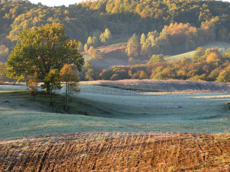 Paisaje del campo de la madrugada fotografía de archivo libre de regalías Paisaje del campo de la madrugada fotografía de archivo libre de regalías