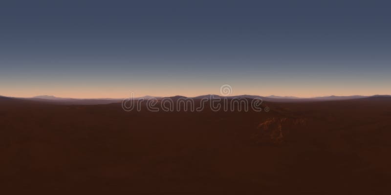 Paisaje del desierto nocturno de 360 grados Proyección rectangular equiparable, mapa del entorno, panorámica esférica de HDRI