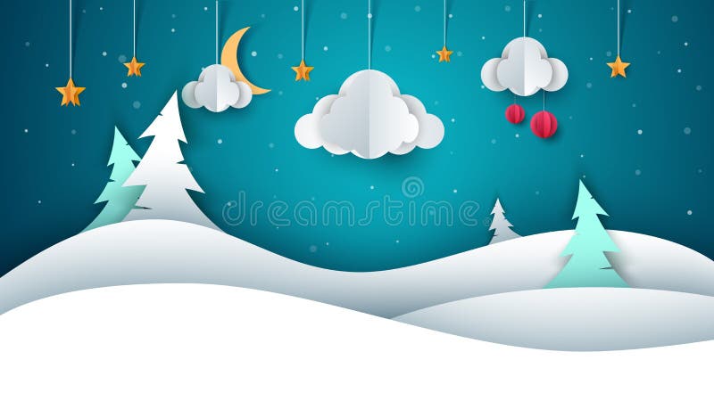 Paisaje del invierno - ejemplo de papel stock de ilustración Paisaje del invierno - ejemplo de papel stock de ilustración