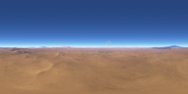 Paisaje desértico extranjero de 360 grados Proyección rectangular equiparable, mapa del entorno, panorama esférico de HDRI ilustración del vector