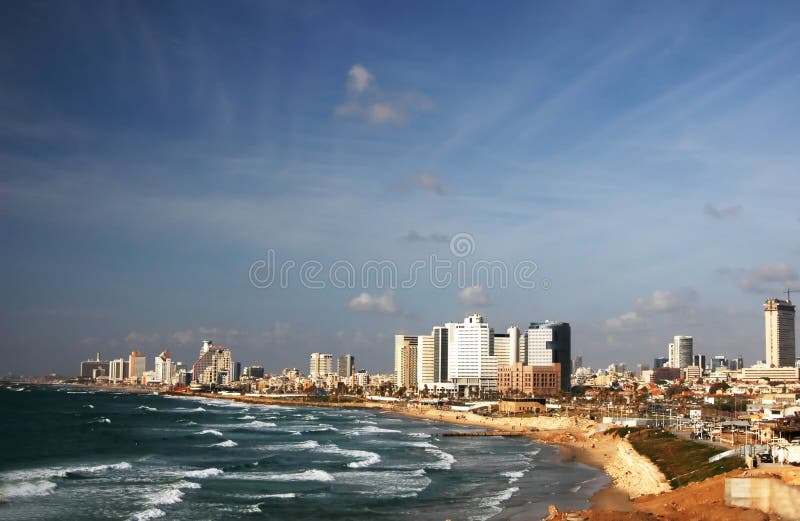 Paisaje marino de Tel Aviv, Israel