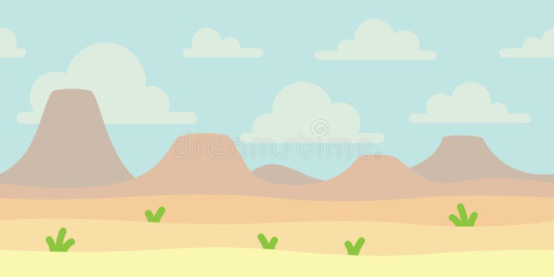 Paisaje suave de la naturaleza con el cielo azul, el desierto, los volcanes o las montañas Espacio vacío nadie Ejemplo del vector libre illustration Paisaje suave de la naturaleza con el cielo azul, el desierto, los volcanes o las montañas Espacio vacío nadie Ejemplo del vector libre illustration