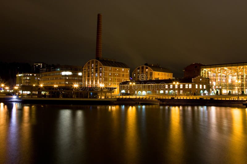Paisaje urbano de la tarde de Lahti, Finlandia fotografía de archivo libre de regalías