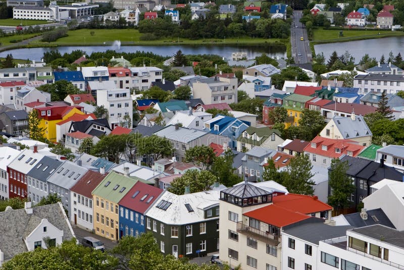 Paisaje urbano de Reykjavik céntrico, Islandia. imagenes de archivo Paisaje urbano de Reykjavik céntrico, Islandia. imagenes de archivo