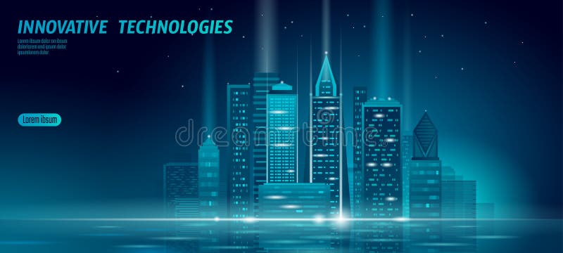 Paisaje urbano que brilla intensamente del neón elegante de la ciudad 3D Concepto futurista del negocio del edificio de la noche stock de ilustración Paisaje urbano que brilla intensamente del neón elegante de la ciudad 3D Concepto futurista del negocio del edificio de la noche stock de ilustración