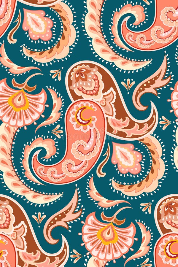 Paisley seamless pattern stock vector. Illustration of elements - 24773642