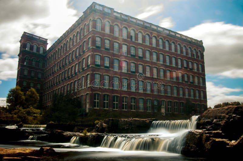 Paisley Anchor Mill stock image. Image of waterfall, architecture