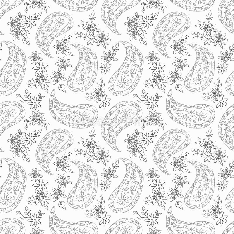 Paisley blom- textilmodell. royaltyfri illustrationer Paisley blom- textilmodell. royaltyfri illustrationer