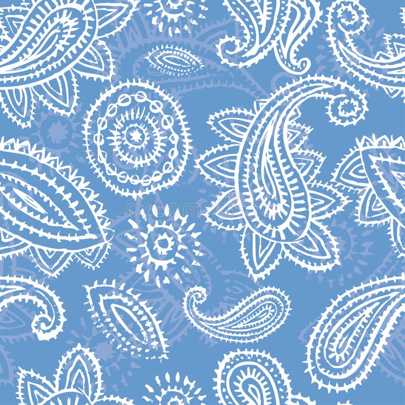 Paisley elements seamless pattern