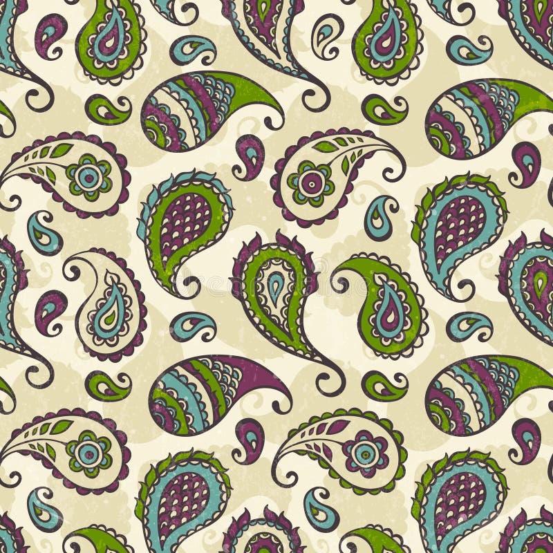 Paisley hand-drawn ornament. stock illustration