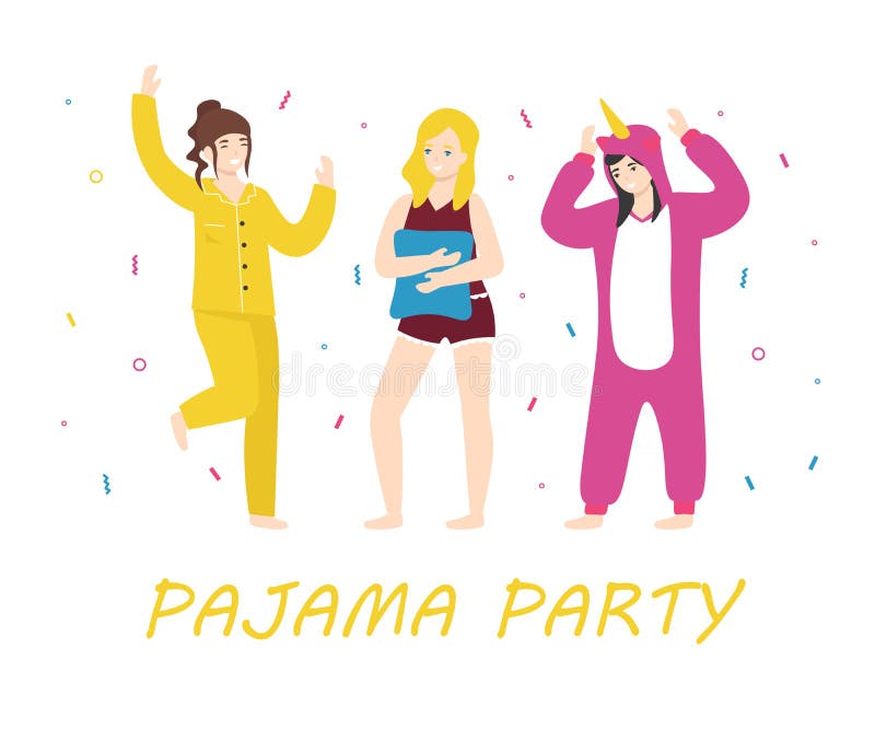 Group Women Pajama Stock Illustrations – 32 Group Women Pajama Stock ...