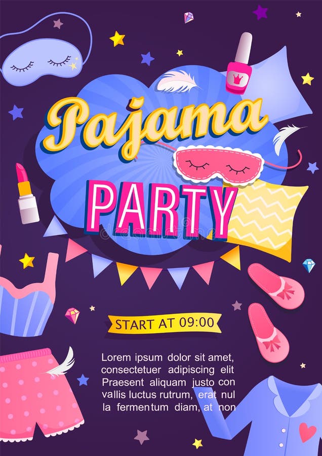 pajama-party-s-invitation-card-stock-vector-illustration-of-clothes-banner-169898916