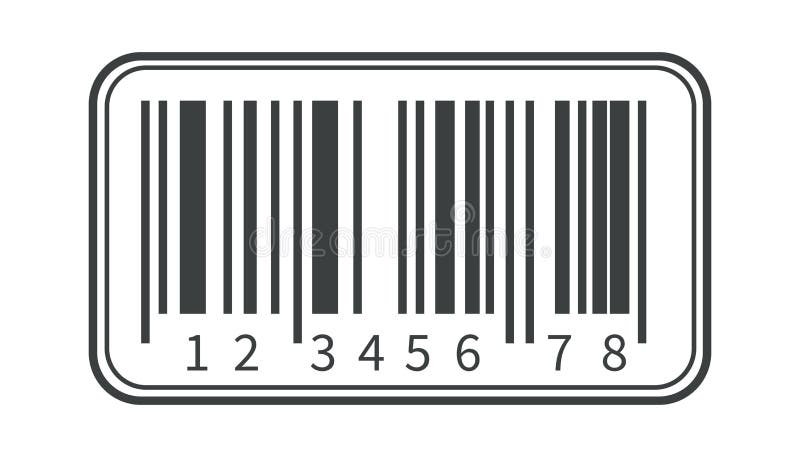 Paketversand, isoliertes Strichcode-Symbol, Kodierung und Scannen lizenzfreie abbildung