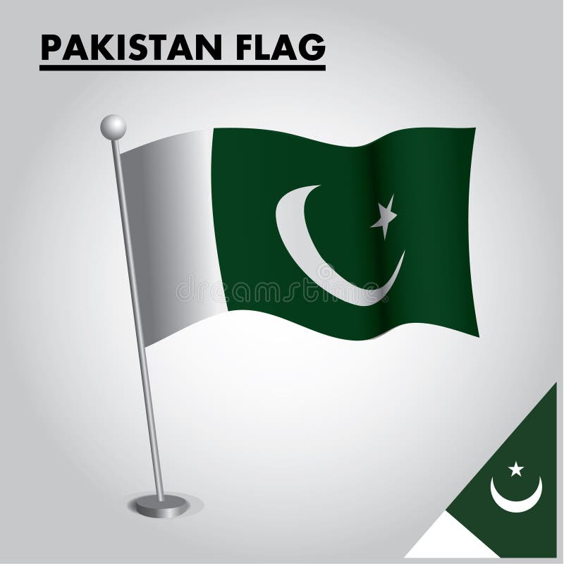 PAKISTAN Flag National Flag Of PAKISTAN On A Pole Stock Vector ...