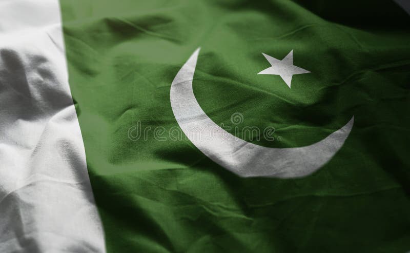 Pakistan-Flagge zerzauste nahes oben