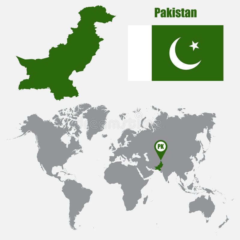 Pakistan Map A World Map With Flag And Map Pointer
