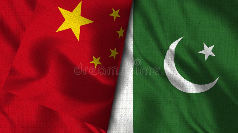 Pakistan och Kina flagga - flagga för illustration 3D royaltyfri illustrationer Pakistan och Kina flagga - flagga för illustration 3D royaltyfri illustrationer