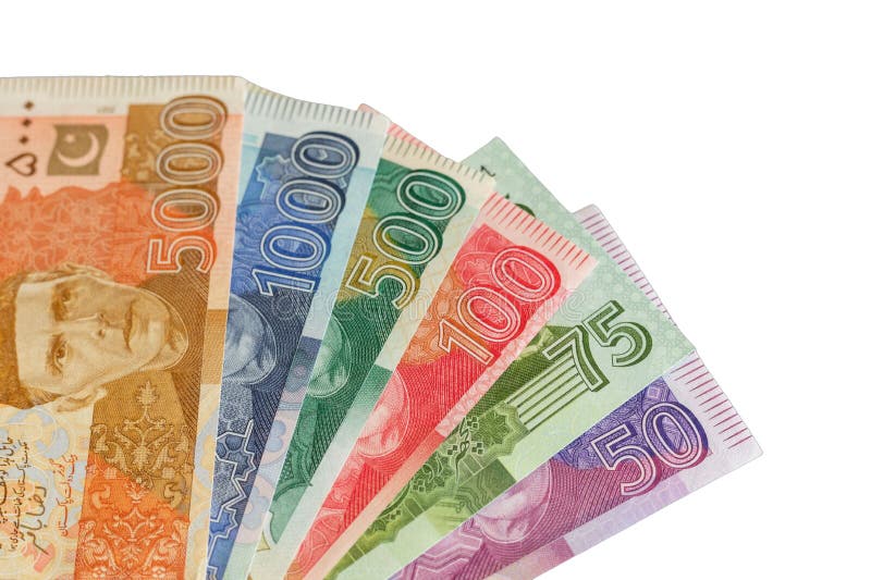Pakistan 5000 1000 500 100 75 And 50 Rupees Banknotes On White pakistan-5000-1000-500-100-75-and-50-rupees-banknotes-on-white