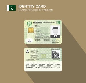 Pakistan s National Identity Card Front And Back View Stock Vector 