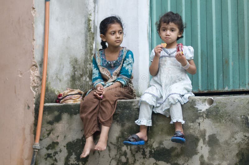 Pakistani children eating having party time royalty free stock photography Pakistani children eating having party time royalty free stock photography