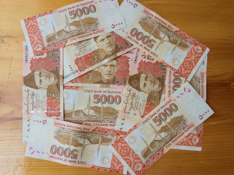 Pakistan Currency Notes Of 5000 Rupees New Banknotes Stock Image pakistan-currency-notes-of-5000-rupees-new-banknotes-stock-image