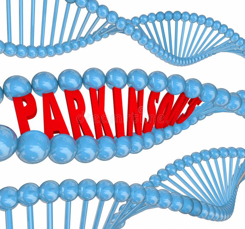 Palabra de la DNA del desorden neurológico del sistema nervioso de la enfermedad de Parkinsons stock de ilustración Palabra de la DNA del desorden neurológico del sistema nervioso de la enfermedad de Parkinsons stock de ilustración