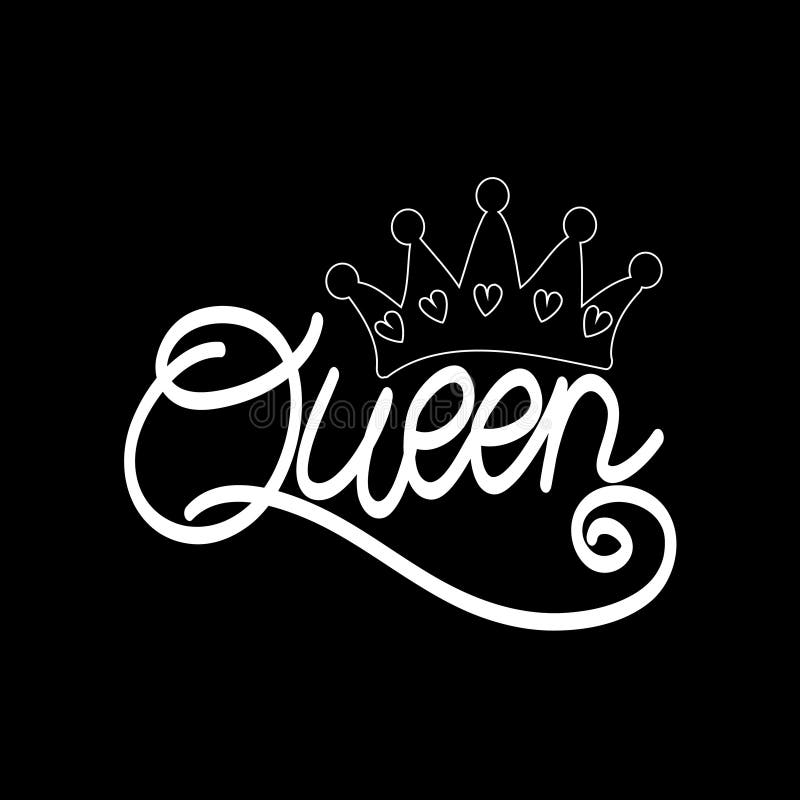 Palabra De La Reina Con La Corona Ilustración del Vector Ilustración
