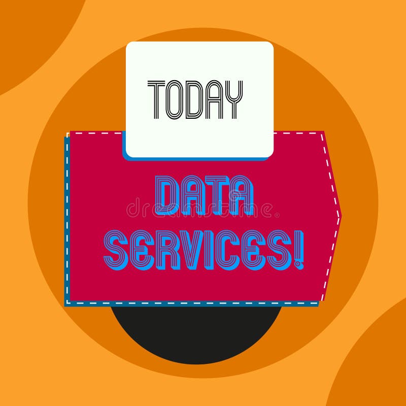 Palabra que escribe los servicios de datos del texto Concepto del negocio para los servicios de tercera persona que ayudan a los ilustración del vector Palabra que escribe los servicios de datos del texto Concepto del negocio para los servicios de tercera persona que ayudan a los ilustración del vector