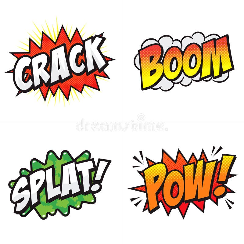 ¡Palabras de Acción de Cómic! stock de ilustración