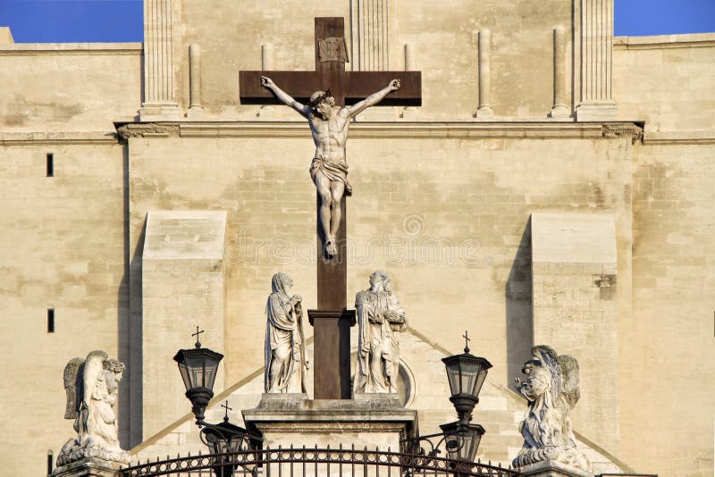 Der Palast Der Päpste in Avignon, Frankreich Stockbild Bild von