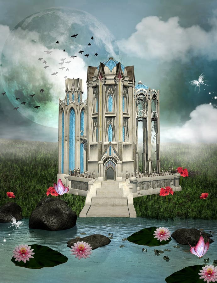 Palace of dreams stock illustration. Illustration of lilies 31848482