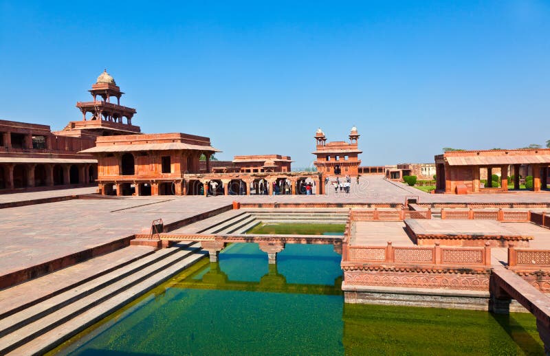 Fatehpur Sikri, India. It is a city in Agra district in India. It was built by the great Mughal emperor, Akbar beginning in 1570. Fatehpur Sikri, India. It is a city in Agra district in India. It was built by the great Mughal emperor, Akbar beginning in 1570.