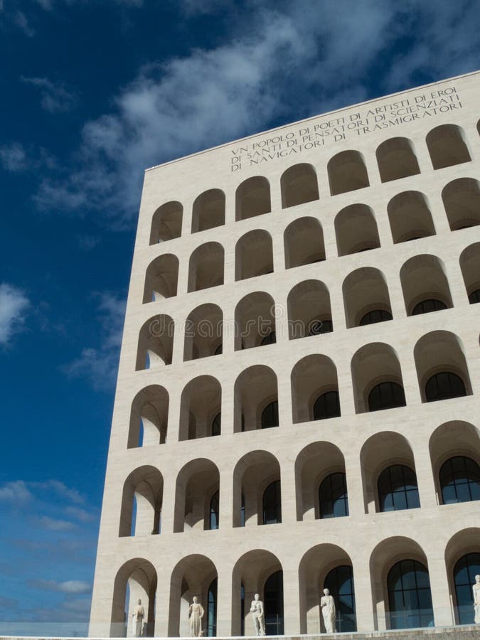 Palace of Italian Civilization in Eur District, Rome Stock Photo ...