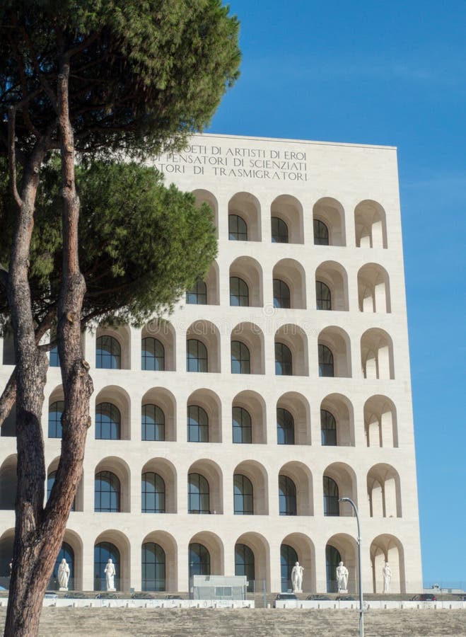 Palace of Italian Civilization in Eur District, Rome Stock Photo ...