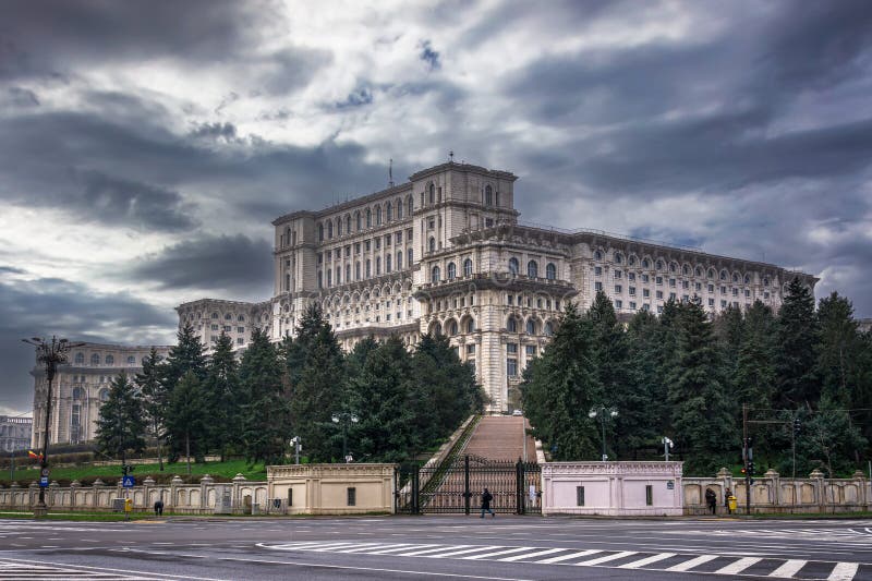 Palace of the Parliament in Bucharest stock photo