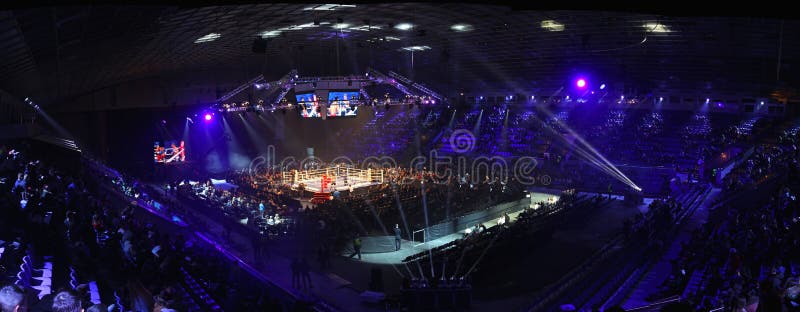Palace of Sports in Kyiv during Evening of Boxing royalty free stock images Palace of Sports in Kyiv during Evening of Boxing royalty free stock images