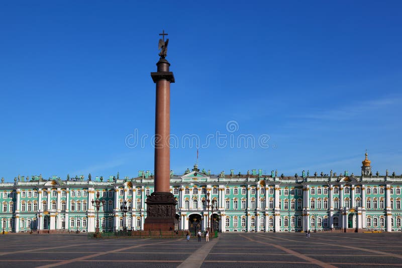 Palace Square, Hermitage museum, Alexandrian post stock photos Palace Square, Hermitage museum, Alexandrian post stock photos