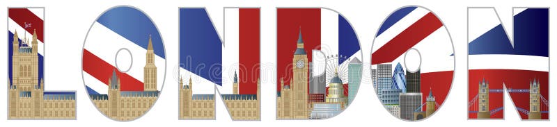 Palace of Westminster and London City Skyline Text royalty free illustration Palace of Westminster and London City Skyline Text royalty free illustration