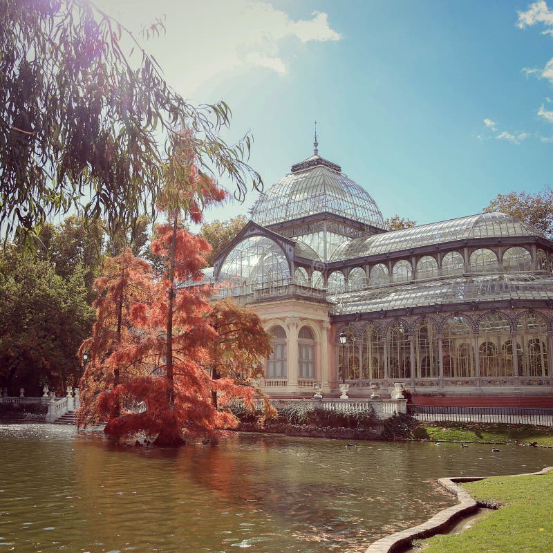Palacio de cristal in Retiro park, Madrid stock photos Palacio de cristal in Retiro park, Madrid stock photos