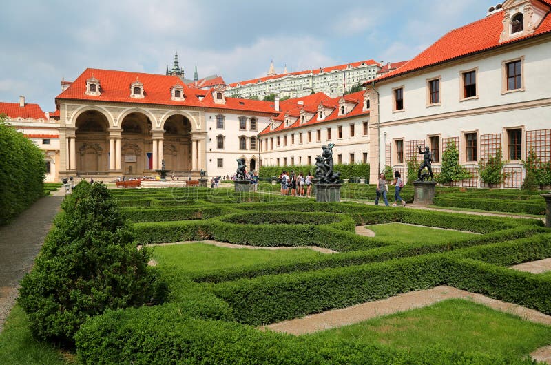 Palacio de Wallenstein en el ¡Strana, Praga, actualmente el hogar de Malà del senado de la República Checa fotos de archivo libres de regalías Palacio de Wallenstein en el ¡Strana, Praga, actualmente el hogar de Malà del senado de la República Checa fotos de archivo libres de regalías