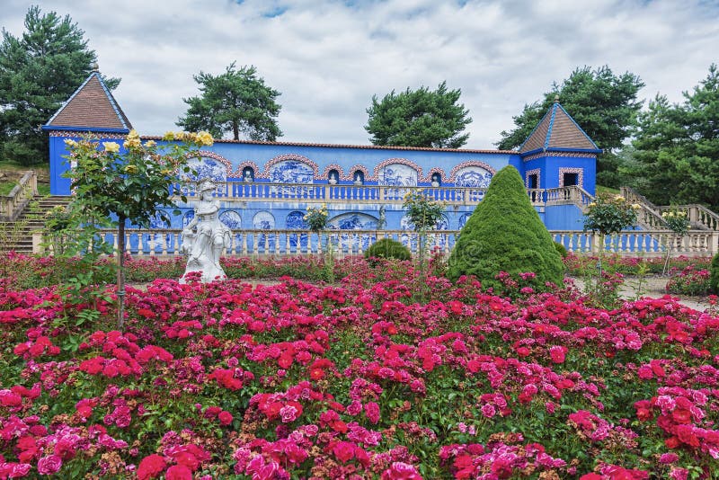 Palacio-Dos Marquises DE Fronteira in Lissabon was de inspiratie voor deze tuin en galerij stock foto Palacio-Dos Marquises DE Fronteira in Lissabon was de inspiratie voor deze tuin en galerij stock foto